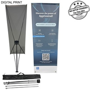Tripod Banner with Graphics, and Bag. NO SETUP CHARGE (26"x64")
