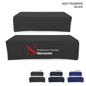 [HT723] Polycotton Twill Table Throw for 8' Table, Drape style, 4 sided, Closed Back, Heat Transfer logo