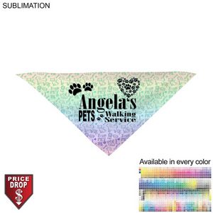 [SU469-2] Medium Dog Bandana, Stitched Edges, Sublimated Edge to Edge (Decorated in Canada) (19"x19"x27")