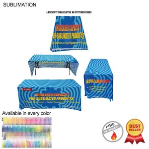 [SU499-6] 6' LazerCut 3-Sided Sublimated Tablecloth, Drape Style, Open Back