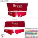 Sublimated Convertible Table Cloth, Converts from 8' to 6', Drape style, 4 sided, Closed back