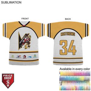 [SU571-14] Hockey Jersey Shape Microfiber Dri-Lite Terry Keepsake Towel, Sublimated Front and Back (18"x17")