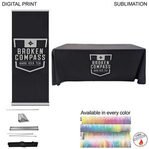 Deluxe Trade Show Package, Deluxe Retractable Banner + Premium Sublimated Tablecloth for 6' Table
