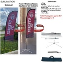 8.5' X-Small Feather Flag Kit, Full Color Graphics 2 Sided, Outdoor Spike base, Indoor Cross Base