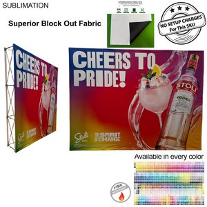 10' Straight Wall Full Height Tension Fabric Pop-up Display Kit, Superior Block Out Fabric, NO SETUP