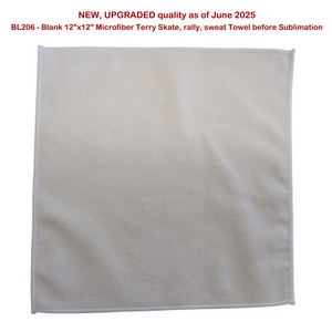 [BL208] White Microfiber Dri-Lite Terry Skate, Cooling, Cheering, Rally Towel, Blank Only (10'x10')