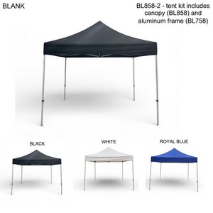 10' Tent Kit, Heavy duty Canopy and Aluminum Frame, Blank only
