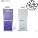 Deluxe Wide Base Retractable Pull Up Banner w/Double Sided Graphics, (33.5"x79")
