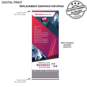 Replacement Graphics, for Deluxe Wide Base Retractable Banner, NO SETUP CHARGE (33.5" x 79")
