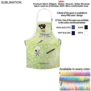 [SU262] Domestic made Bib Apron, 2 Pockets, Adjustable Neck, Sublimated (25"x28")