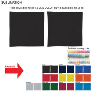 [SU535-22] Colored Sublimated Bandana, Sublimated Edge to Edge 2 sides, Available in every color (22"x22")