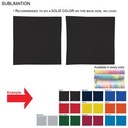 Colored Sublimated Bandana, Sublimated Edge to Edge 2 sides, Available in every color (22"x22")