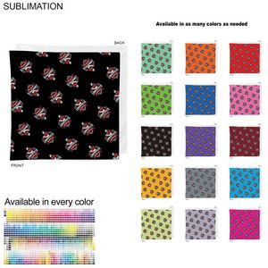 [SU535-26] Team Building Colored Sublimated Bandanna, Sublimated Edge to Edge 1 Side (22"x22")