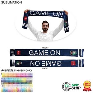 [SU565-3] 72 Hr Fast Ship - Sublimated Soccer Football Stadium Scarves, Sublimated Edge To Edge 2 Sides (6"x60