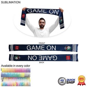 [SU565-4] 48 Hr Quick Ship-Sublimated Soccer Football Stadium Scarves, Sublimated Edge To Edge 2 Side (6"x60")