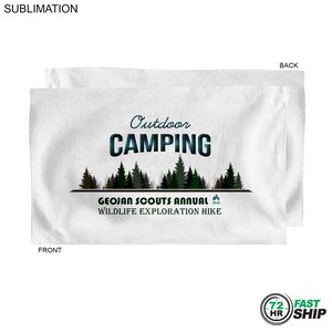 [SU614-15] 72 Hr Fast Ship - Microfiber Dri-lite Terry Sports, Hand, Gym White Towel, Sublimated (15"x25")