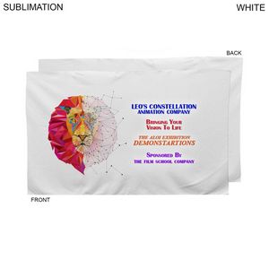 Plush Soft White Velour Terry Cotton Blend Hand, Sports Towel, Sublimated Full Color Logo (15"x25")