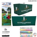 Outdoor Event Package 2, Deluxe Pull Up Banner + Premium 6' Box Fit Tablecloth