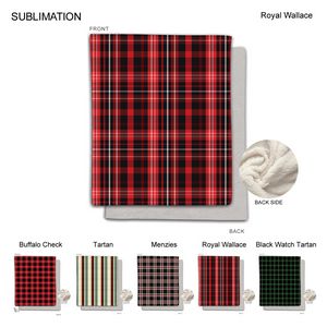 Stock Plaid Design Plush and Cozy Mink flannel Fleece blanket, Sublimated (50"x60")