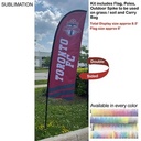 8.5' X-Small Feather Flag Kit, Full Color Graphics Double Sided, Outdoor Spike ase and Bag Included