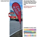 12' Medium Tear Drop Flag Kit, Full Color Graphics Double Sided, Outdoor Spike Base and Bag Included