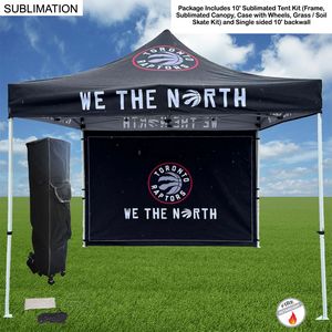 Tent Backwall Package, 10' Sublimated Tent Kit and Full Single Sided Backwall