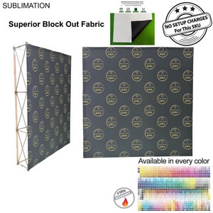 7.5' Straight Wall Full Height Tension Fabric Pop-up Display, Superior Block Out Fabric, NO SETUP