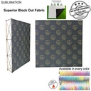 7.5' Straight Wall Full Height Tension Fabric Pop-up Display, Superior Block Out Fabric, NO SETUP