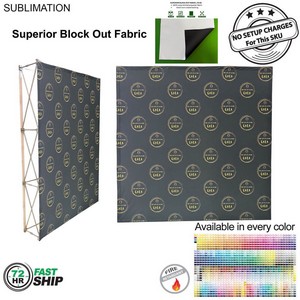 [BB775-2] 72 Hr Fast Ship - 7.5' Straight Wall Tension Fabric Pop-up Display, Superior Block Out fabric