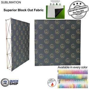 [BB775-3] 48 Hr Quick Ship - 7.5' Straight Wall Tension Fabric Pop-up Display, Superior Block Out fabric