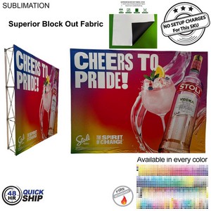 [BB776-3] 48 Hr Quick Ship - 10' Straight Wall Full Height Fabric Pop-up Display, Superior Block Out Fabric