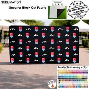 [BB794] 15'W x 8'H EuroFit Tension Fabric Straight Wall Kit, Double Sided Graphics, Superior Blockout Fabric