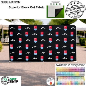 [BB794-2] 72Hr Fast Ship - 15'W x 8'H EuroFit Tension Fabric Straight Wall Kit, Double Sided Graphics