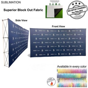 15' Straight Wall Full Height Tension Fabric Pop-up Display, Superior Block Out Fabric, NO SETUP