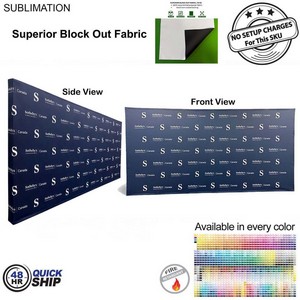 [BB796-12] 48Hr Quick Ship - 15' Straight Wall Tension Fabric Pop-up Display Wrap End Caps, Block Out Fabric
