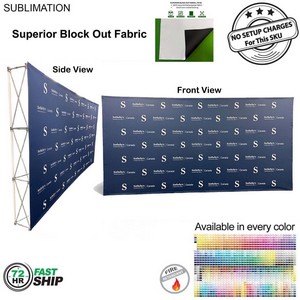 [BB796-2] 72Hr Fast Ship - 15' Straight Wall Full Height Tension Fabric Pop-up Display, Block Out Fabric