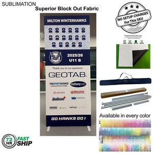[BB804-2] 72Hr Fast Ship - Frontlit SEG Fabric Banner Stand And Bag, Superior Block Out Fabric (40" x 96")