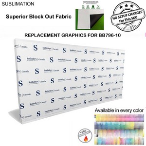 Replacement Graphics for 15' Straight Wall w/Wrap End Caps, Superior Block Out Fabric