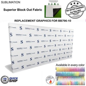 [BB896-12] 48Hr Quick Ship- Replacement Graphics for 15' Straight Wall w/Wrap End Caps