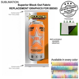 Replacement Graphics, for Premium Retractable Pull Up Banner, Superior Block Out Fabric (33.5"x79")
