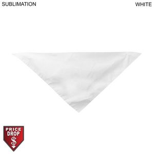 [BL469-2] Medium Dog Bandana, Stitched Edges, White, Blank Only (19"x19"x27")