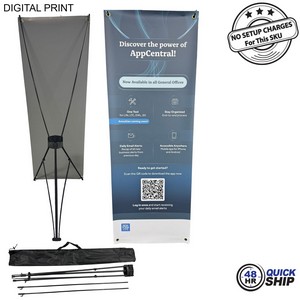 [DP651-3] 48 Hr Quick Ship - Tripod Banner with Graphics, and Bag. NO SETUP CHARGE (23"x64")
