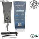72 Hr Fast Ship - Tripod Banner with Graphics, and Bag. NO SETUP CHARGE (23"x64")