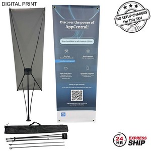 [DP651-6] 24Hr Express Ship - Tripod Banner with Graphics, and Bag. NO SETUP CHARGE (23"x64")