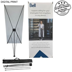 Tripod Banner with Graphics, and Bag. NO SETUP CHARGE (32"x72")