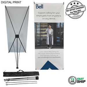 72Hr Fast Ship - Tripod Banner w/Graphics, and Bag. NO SETUP CHARGE (32"x72")