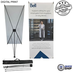 [DP787-3] 48Hr Quick Ship - Tripod Banner w/Graphics, and Bag. NO SETUP CHARGE (32"x72")