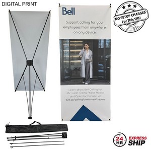 [DP787-4] 24Hr Express Ship - Tripod Banner w/Graphics, and Bag. NO SETUP CHARGE (32"x72")