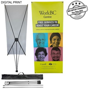 Tripod Banner with Graphics, and Bag. NO SETUP CHARGE (33.5"x80")