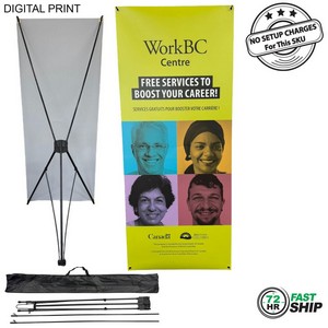 72Hr Fast Ship - Tripod Banner with Graphics, and Bag. NO SETUP CHARGE (33.5"x80")